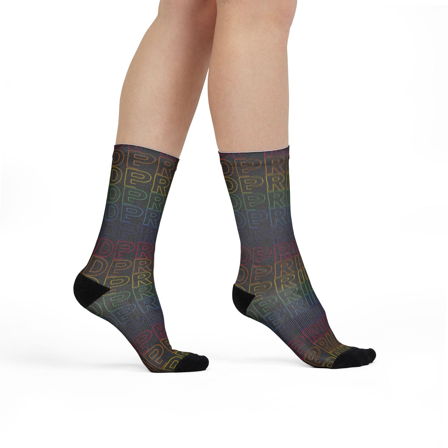 Goth Pride | Rainbow in Black | Poly Crew Socks