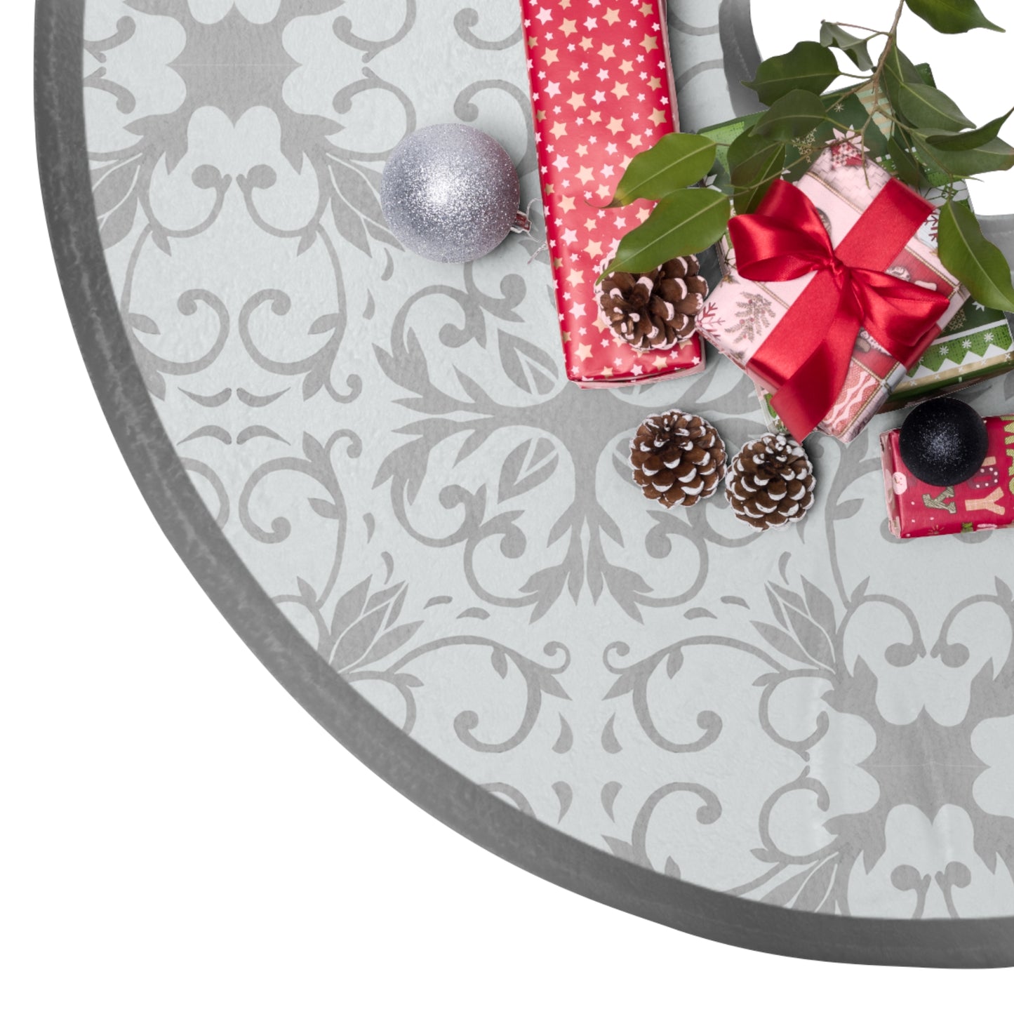 Silver Lace Round Tree Skirt