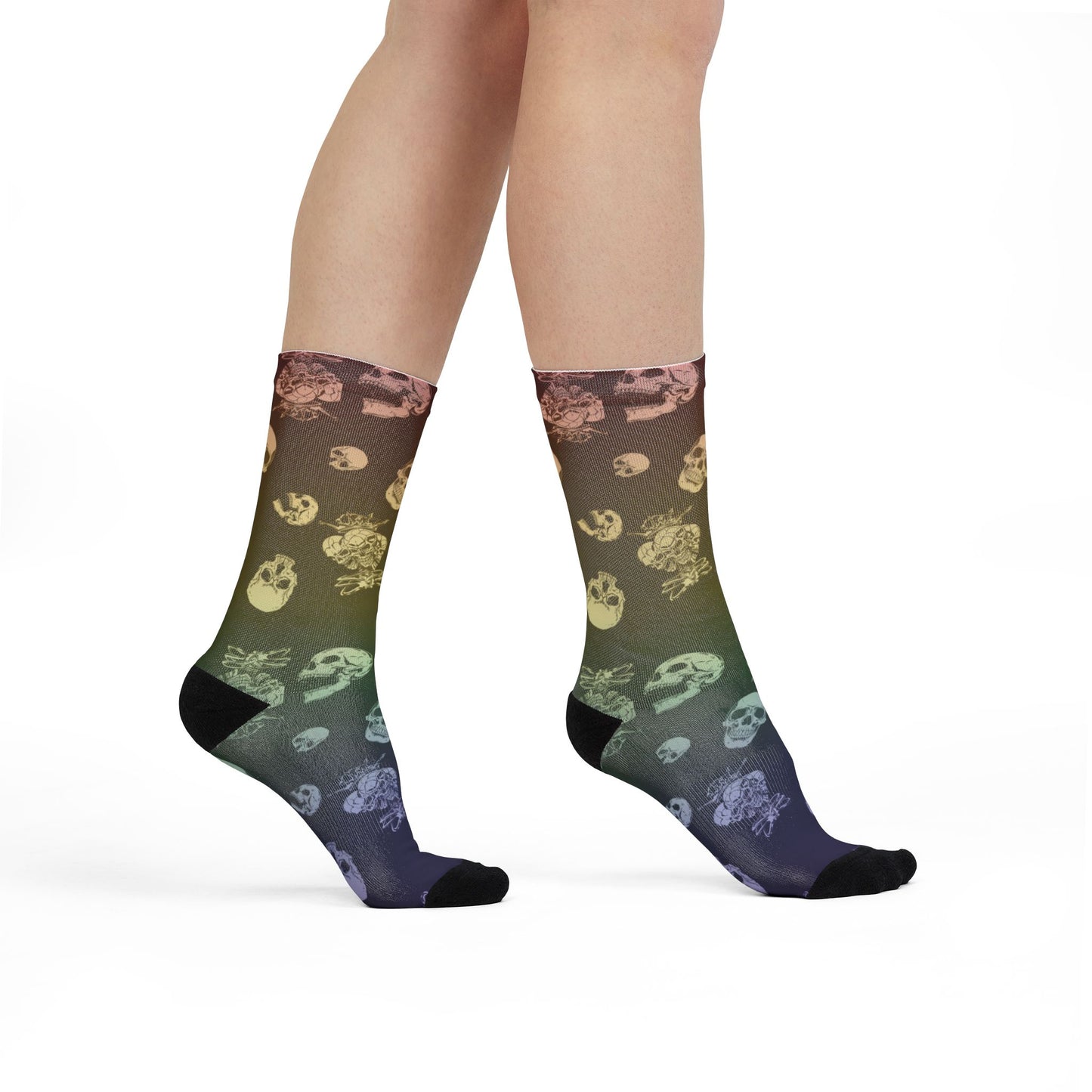 Gay Goth | Skulls n Pride Rainbow | Poly Crew Socks