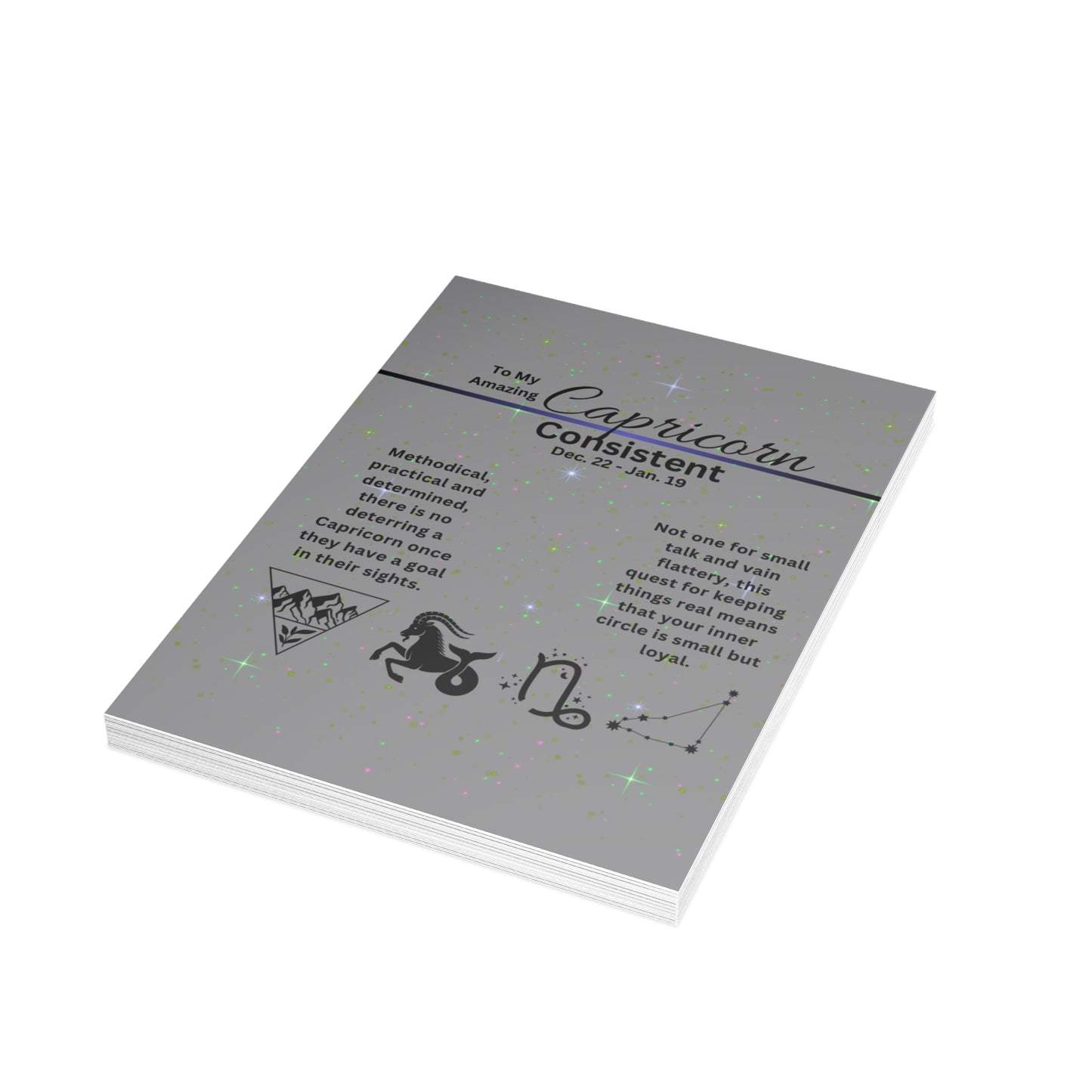 Capricorn | Zodiac Greeting Cards |  (1, 10 pcs)