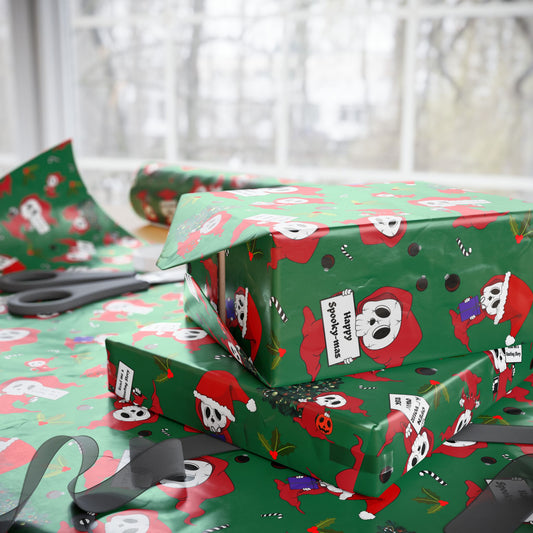 Spookymas Night Gift Wrap | Creepy Cute Ghoulish Christmas Wrap