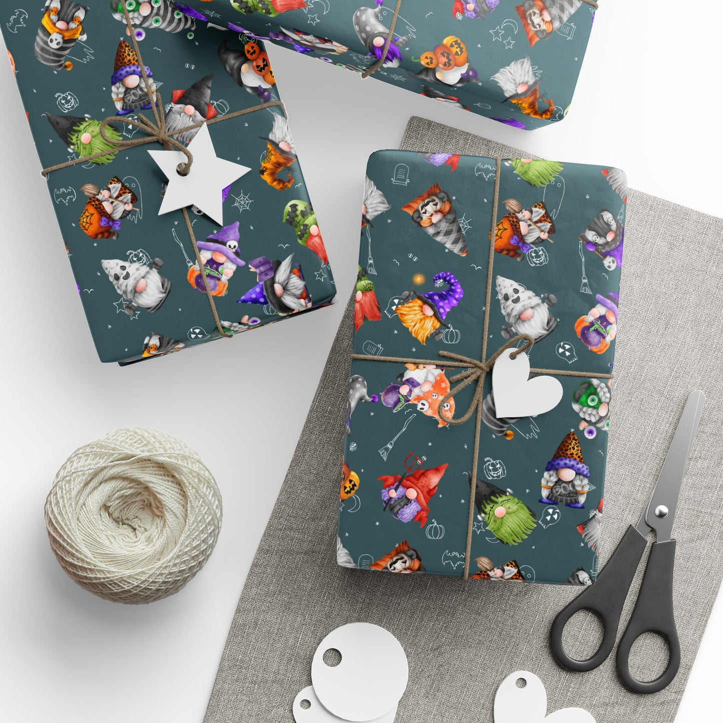 Gnome-o-ween Halloween Gift Wrap | Spookymas Gnomes