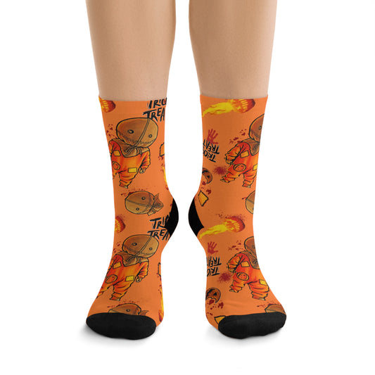 Horror Socks | Pumpkin Treats | Recycled Poly Socks | Cozy and Scary