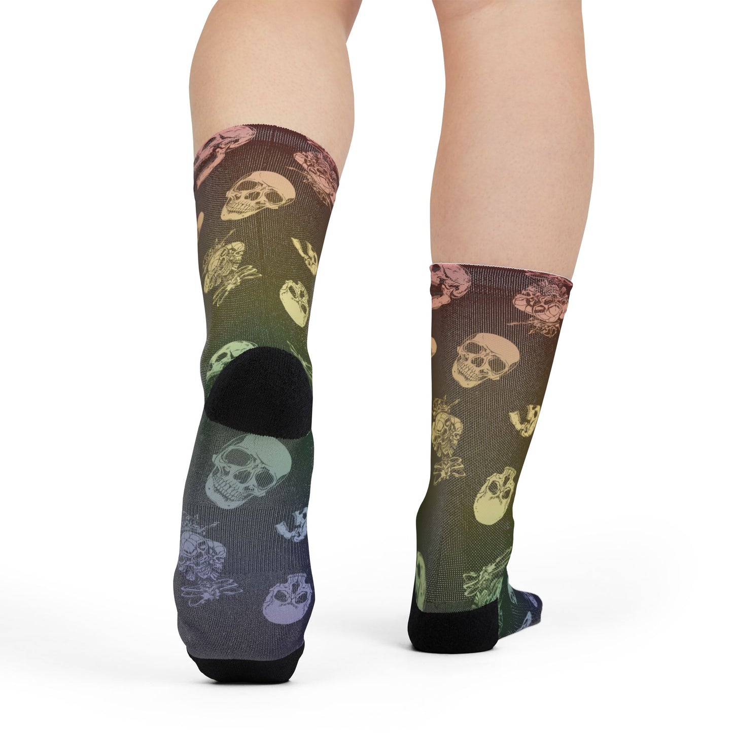 Gay Goth | Skulls n Pride Rainbow | Poly Crew Socks