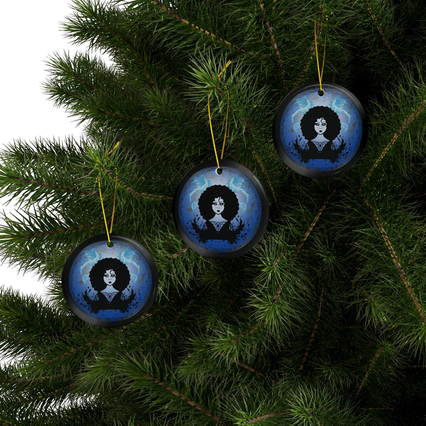 Deep Blue Lady | Heirloom Ceramic Ornaments (1pc, 3pcs, 5pcs, 10pcs)