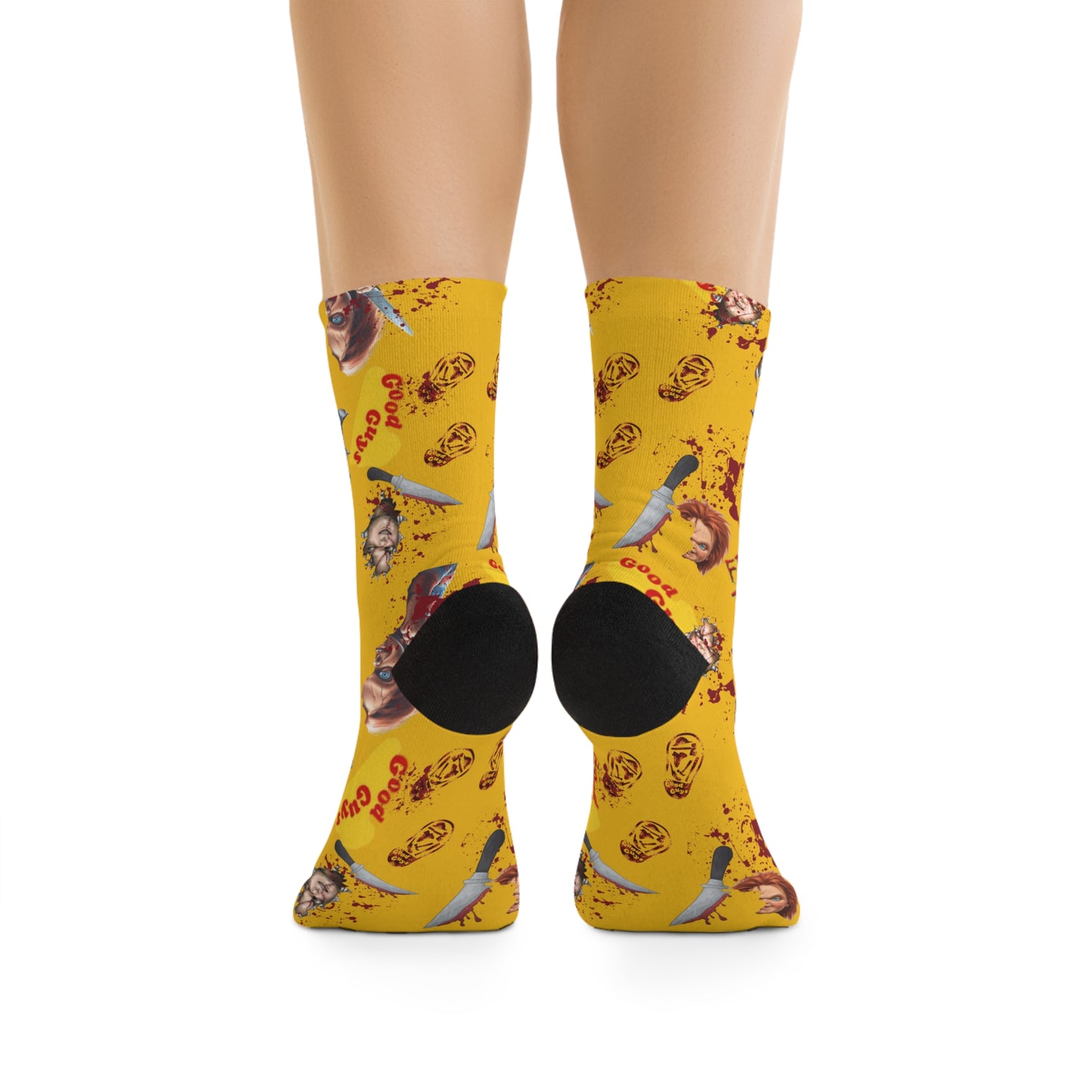 Horror Socks | Good Guys Yellow Box | Recycled Poly Socks | Cozy and Scary