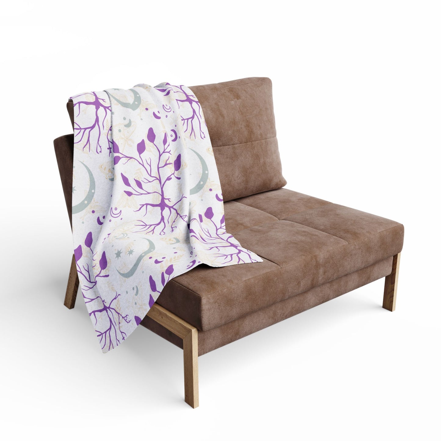 Moon Roots (Purple) | Witchy Home Decor | Microfiber Blanket (Two Sided)