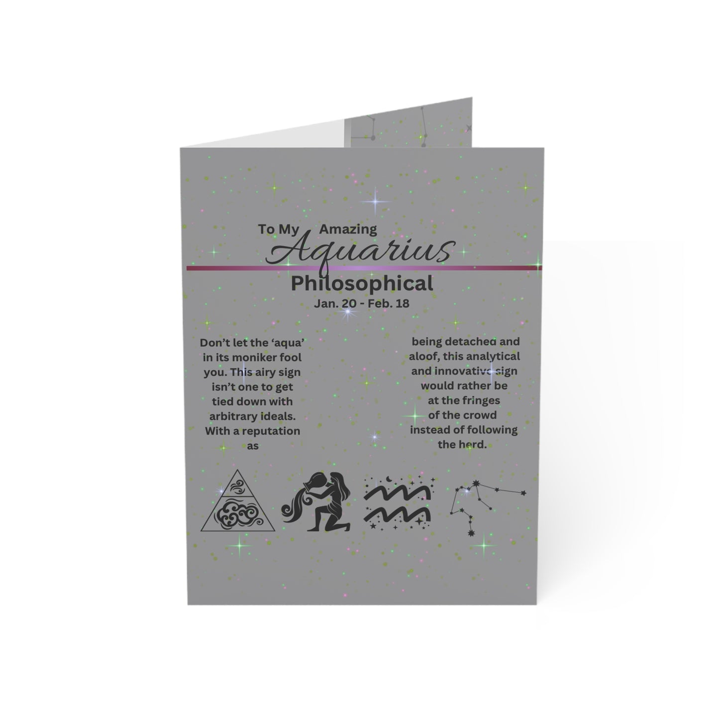 Aquarius | Zodiac Greeting Cards |  (1, 10 pcs)