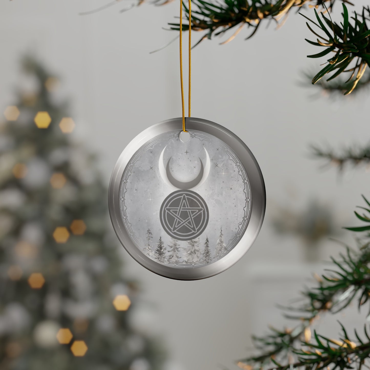 Horned Moon | Winter Solstice | Heirloom Ceramic Ornaments (1pc, 3pcs, 5pcs, 10pcs)