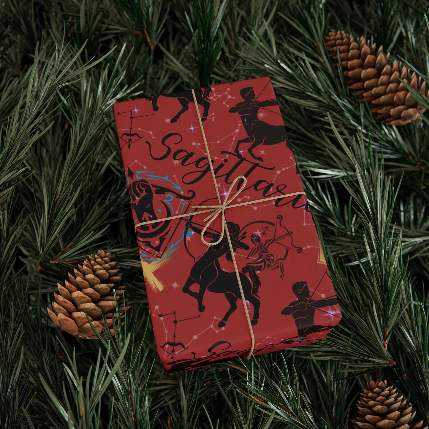 Sagittarius | Red | Zodiac Birthday Wrapping Papers