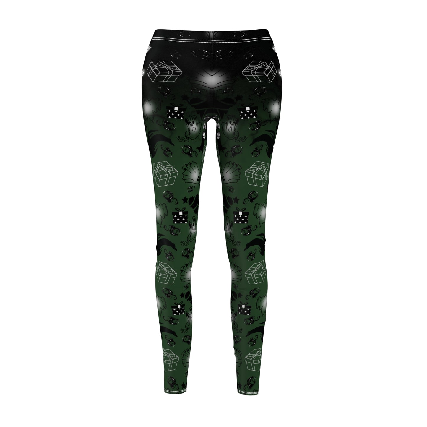 Nightmare Casualties Wear| Boomas Eve (Green) All Over Print Leggings | Women's Casual Holiday Wear