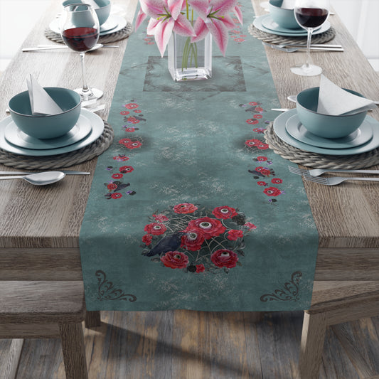 Table Runner (Poly) | Ocular Floral Nightmare Holiday Decor