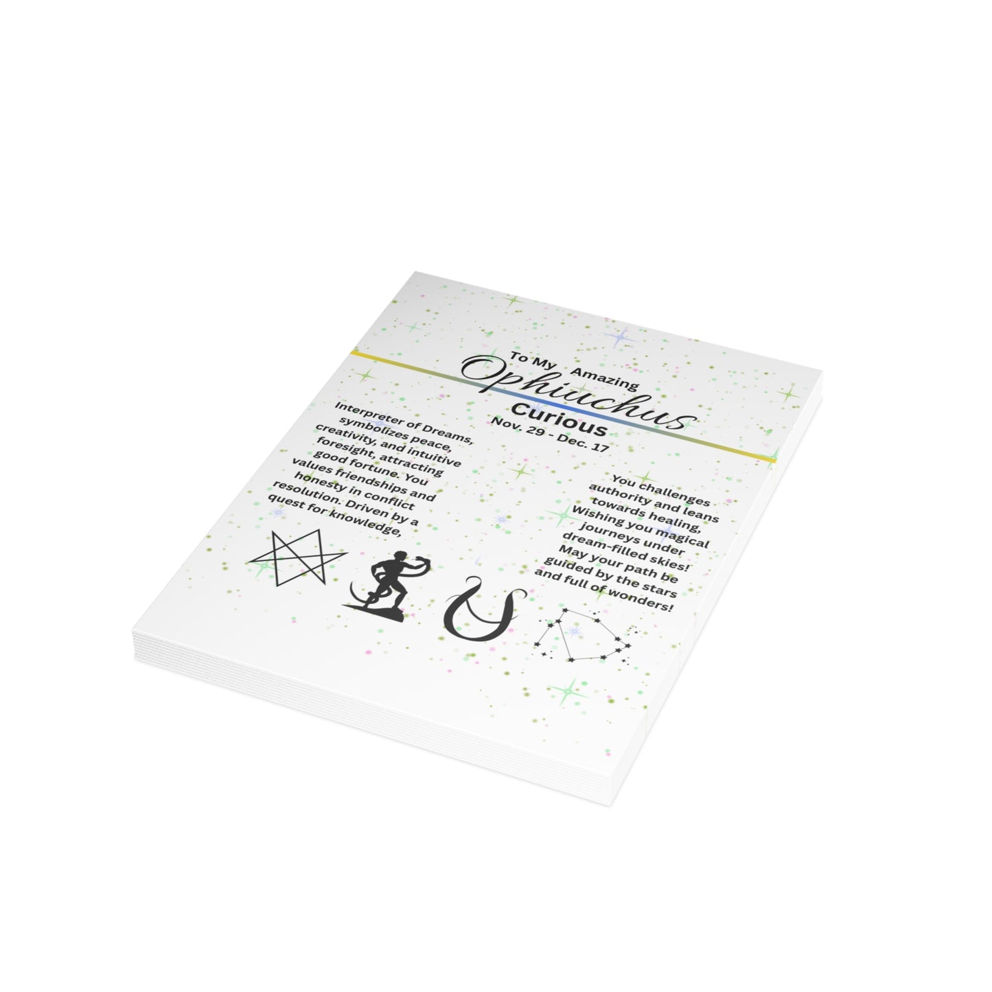 Ophiuchus Birthday Card — Vibrant Astrology Greeting for Fans