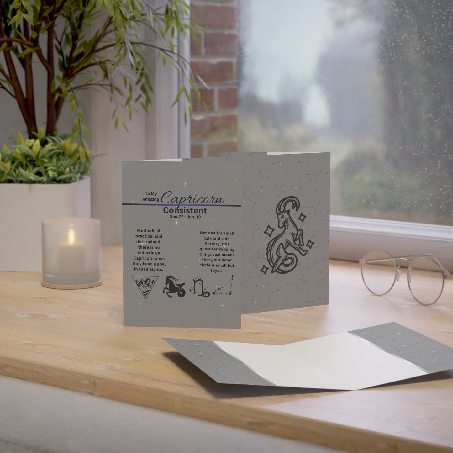 Capricorn | Zodiac Greeting Cards |  (1, 10 pcs)