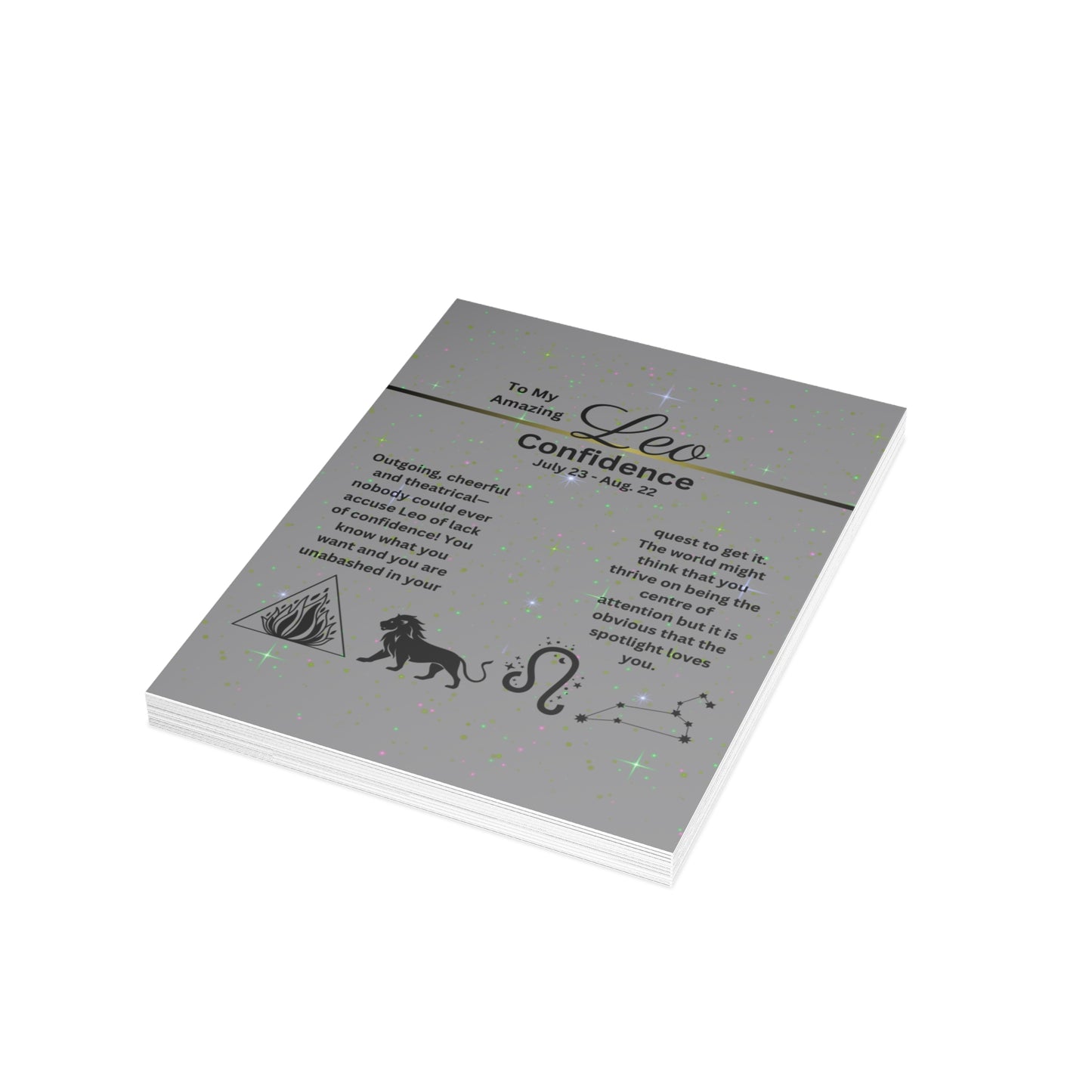Leo | Zodiac Greeting Cards |  (1, 10 pcs)