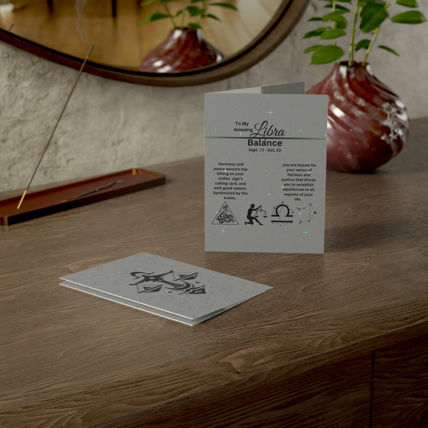 Libra | Zodiac Greeting Cards |  (1, 10 pcs)
