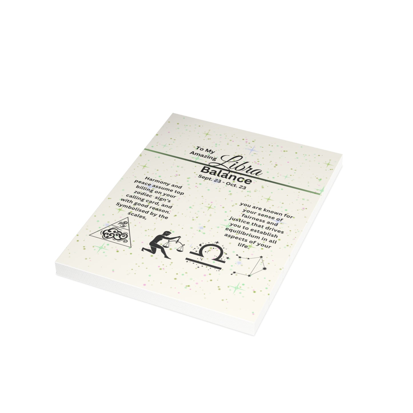 Libra Zodiac Greeting Card | Astrology Design (1, 10 pcs)