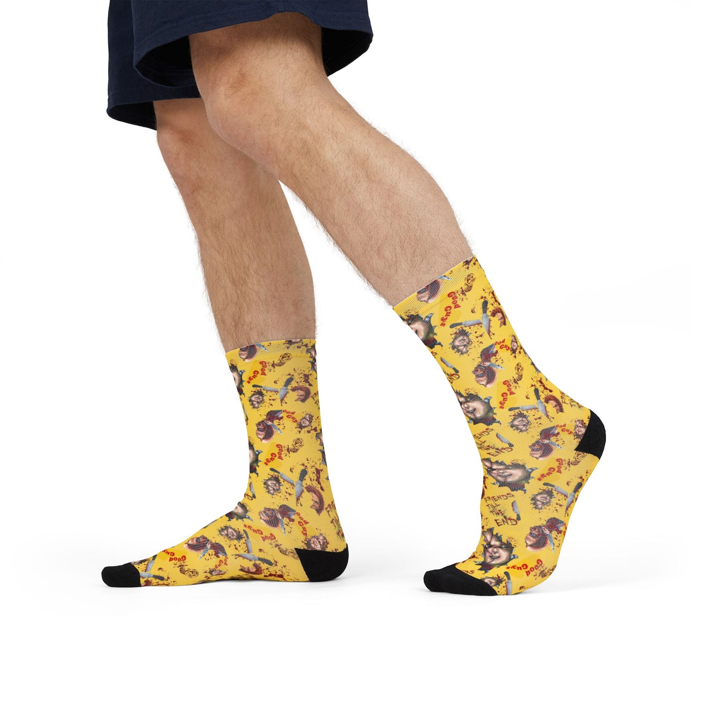 Horror Socks | Good Guys Yellow Box | Recycled Poly Socks | Cozy and Scary