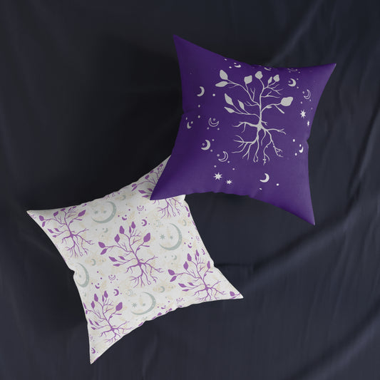 Moon Roots (Mystic Purple) Decorative Pillow | 3 sizes