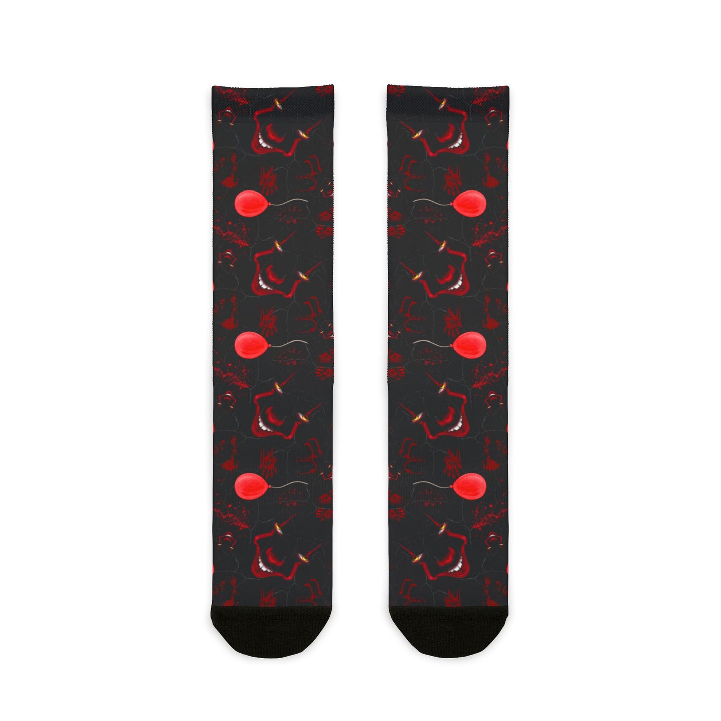 Horror Socks | Red Balloon in Black | Recycled Poly Socks | Cozy and Scary