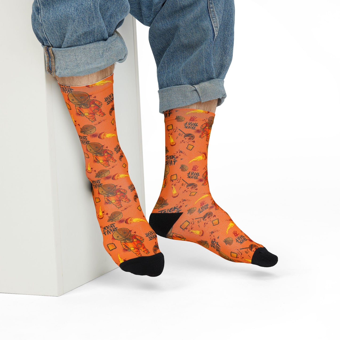 Horror Socks | Pumpkin Treats | Recycled Poly Socks | Cozy and Scary