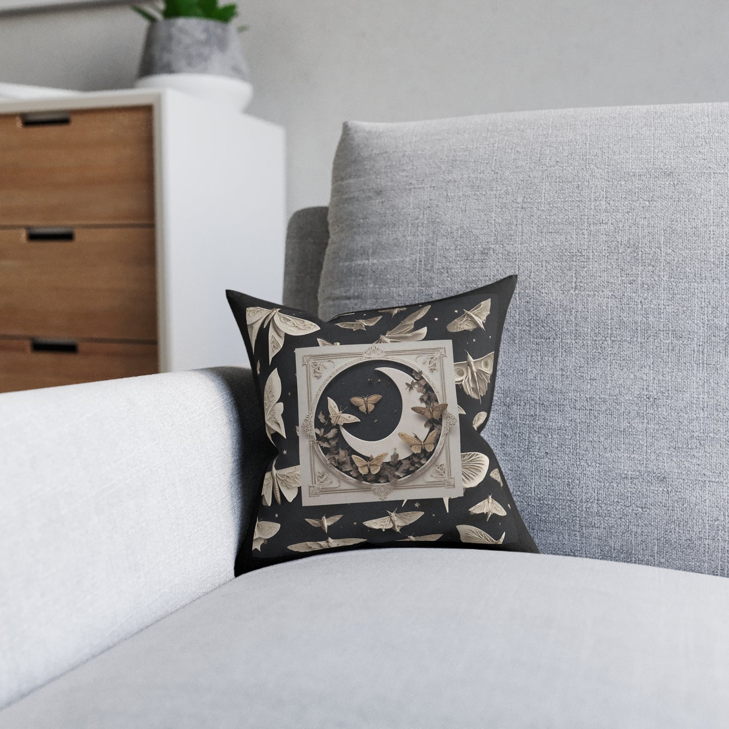 Moon & Moth Decorative Pillow | 3 sizes