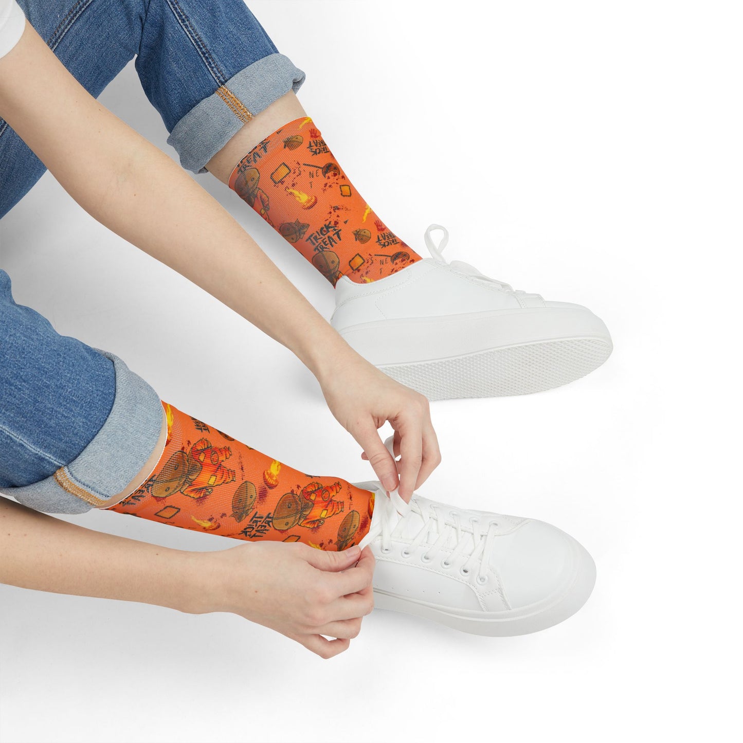 Horror Socks | Pumpkin Treats | Recycled Poly Socks | Cozy and Scary