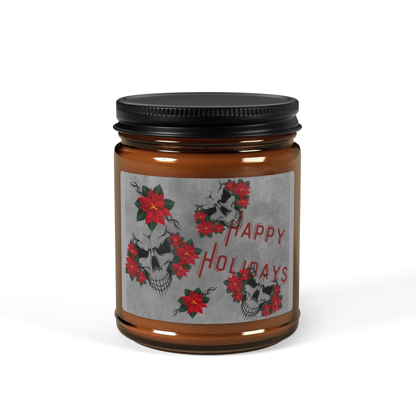 Happy Red Holidays | Scented Soy Candle (Amber Jar)