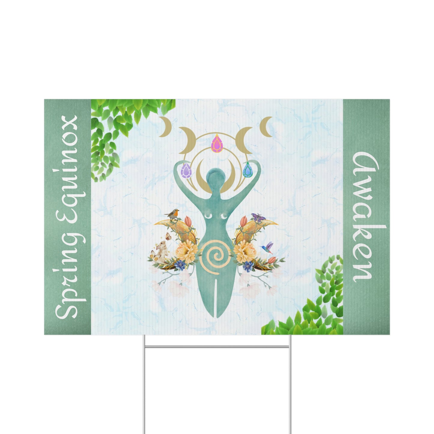 Awaken Spring Equinox | Lawn Sign Garden Decor