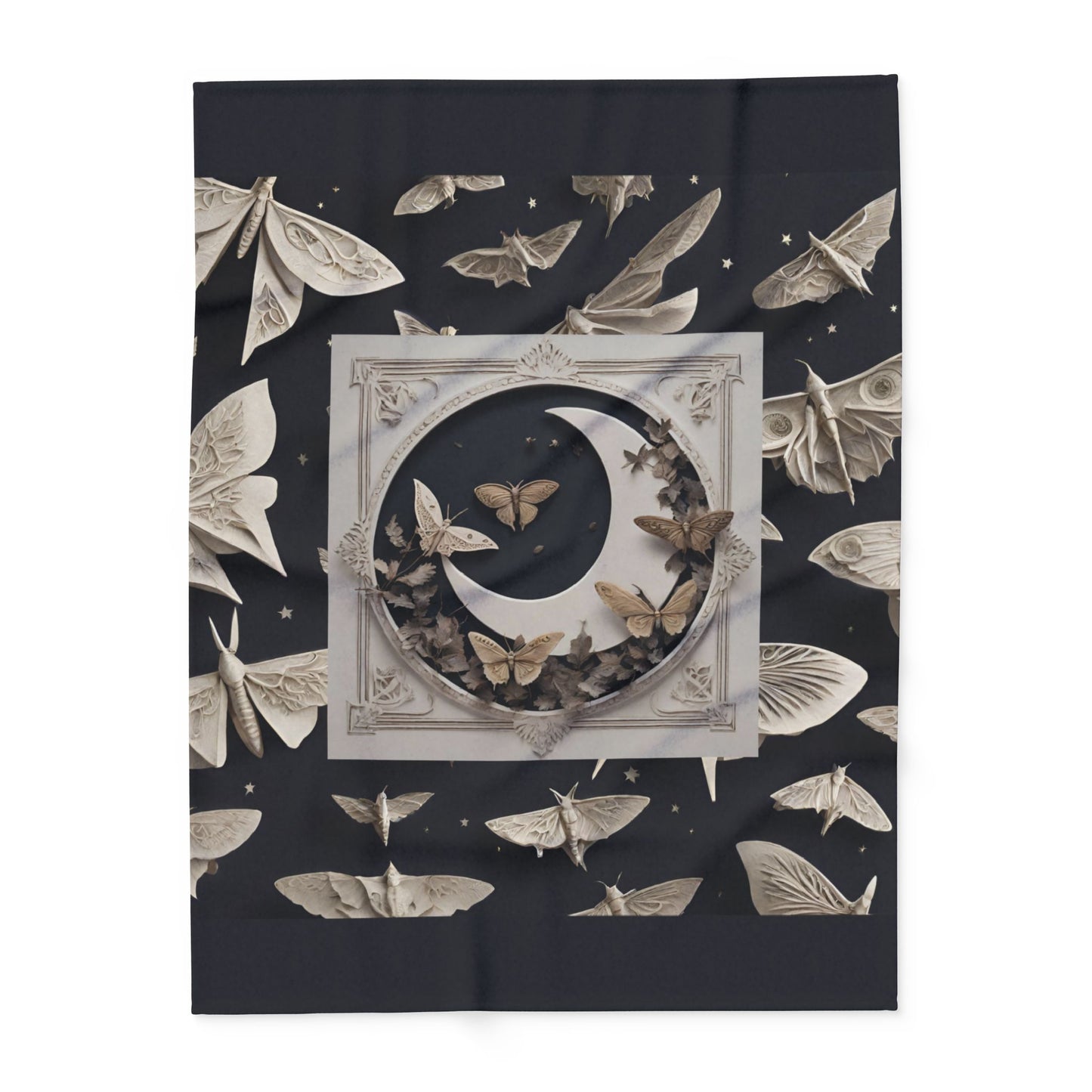 Moon Moths | Fleece Microfiber Blanket | Enchanting Design