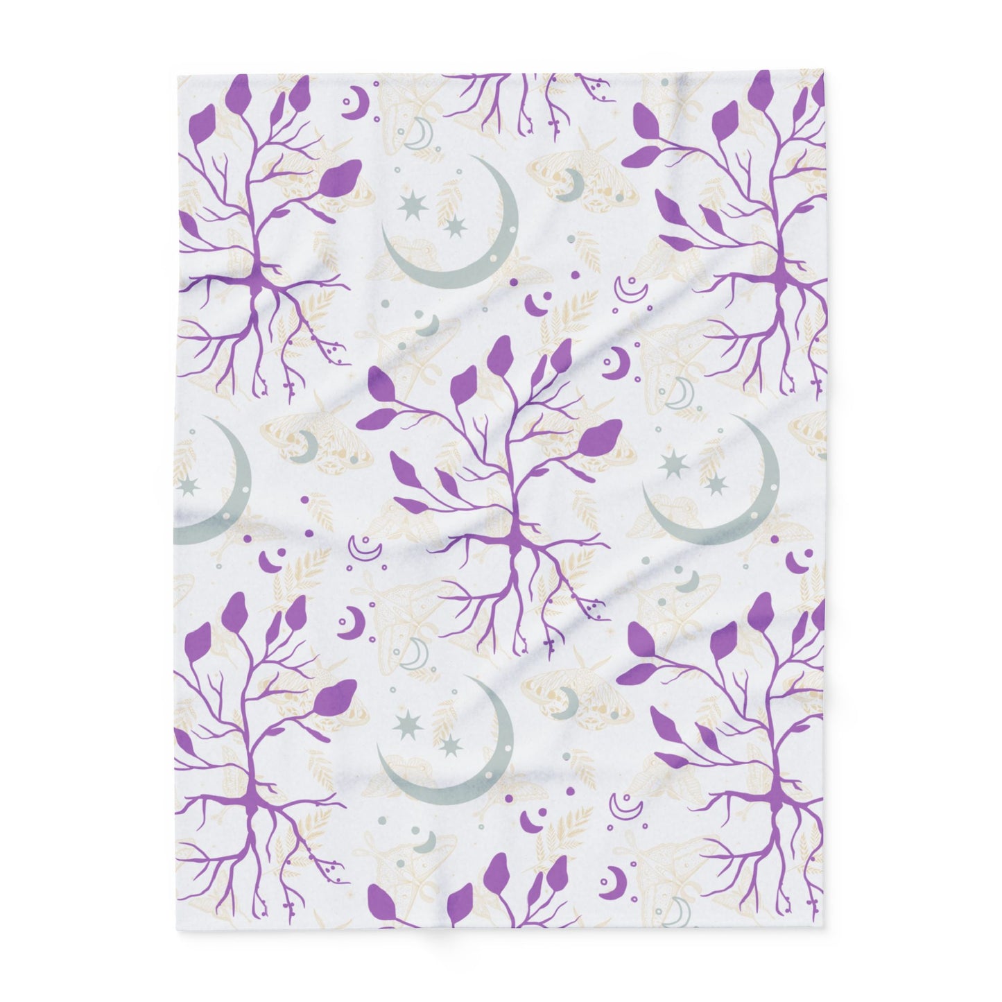 Moon Roots (Purple) | Witchy Home Decor | Microfiber Blanket (Two Sided)