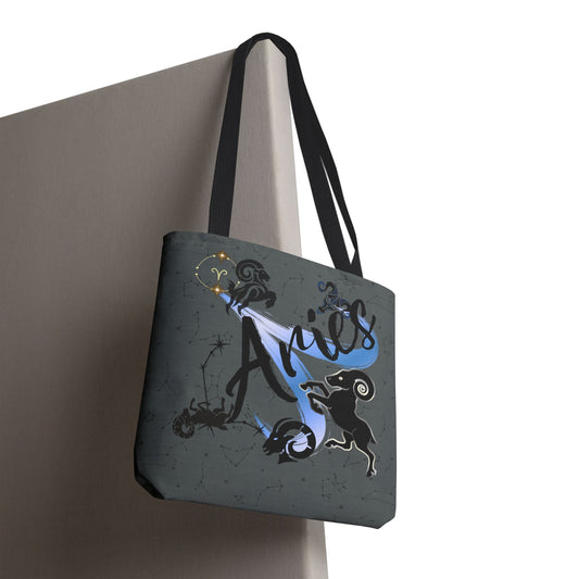 Aries Zodiac Tote Bag — Mystic Astrology Collection