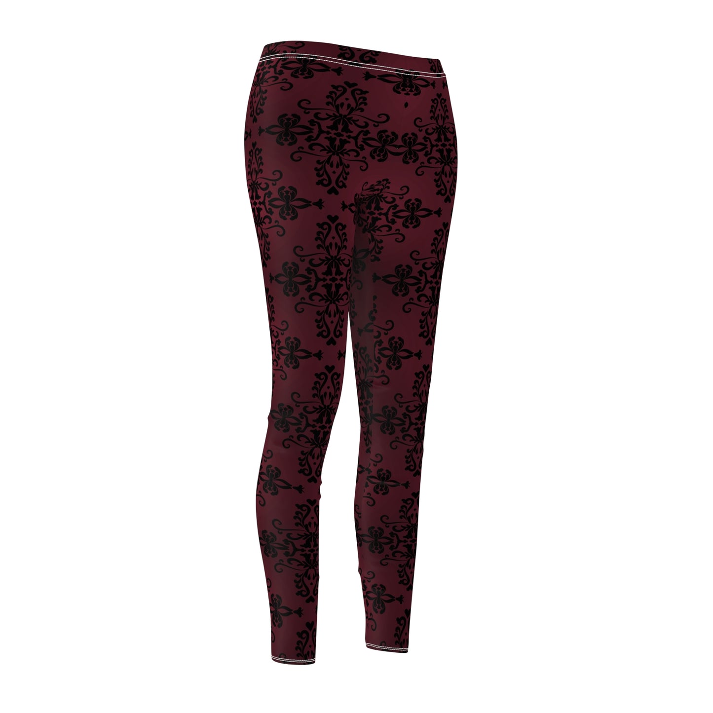 Nightmare Casualties | Dark Red Damask  | All Over Print Women's Casual Gothic Wear