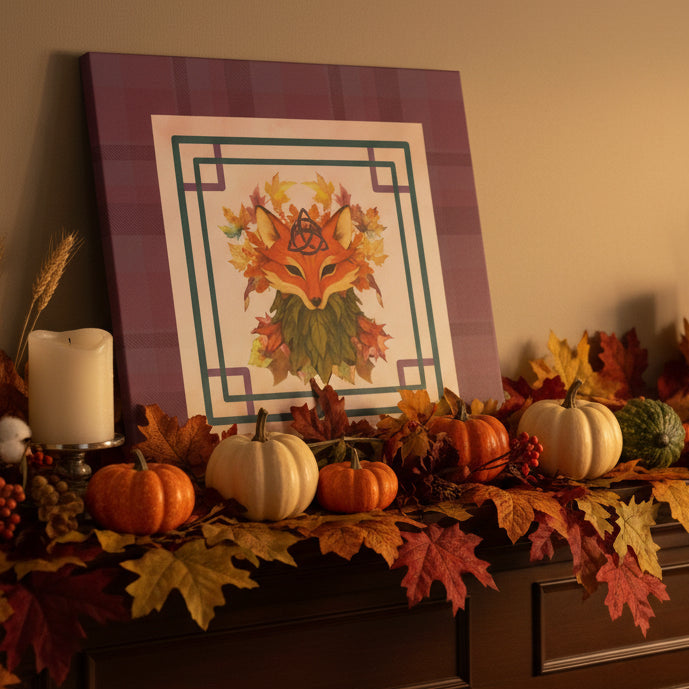 Spiritumn | Fall Equinox | Autumn Fox Spirit on Stretched Canvas