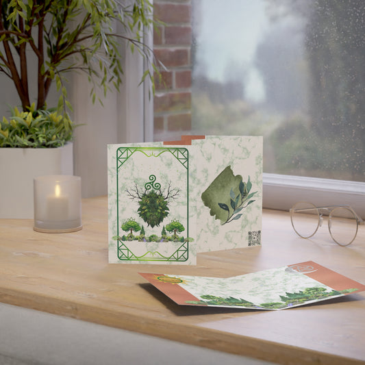 Green Man Summer Solstice Greeting Cards | Celebrate the Bounty of Summer (1, 10 pcs)