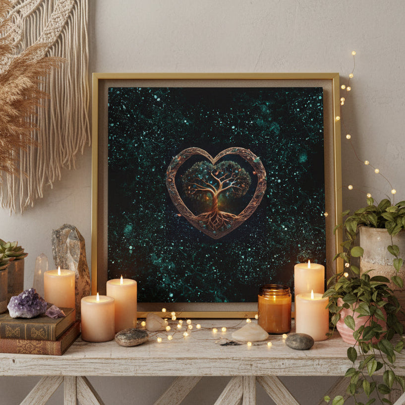Tree of Life Heart Canvas Art — Stretched Matte Wall Decor