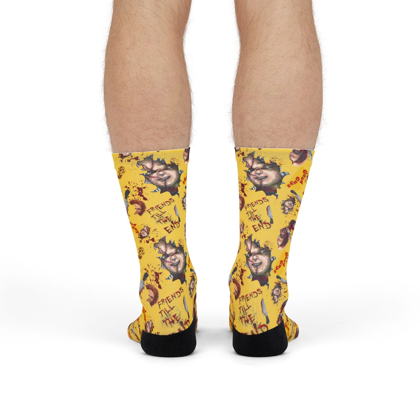 Horror Socks | Good Guys Yellow Box | Recycled Poly Socks | Cozy and Scary