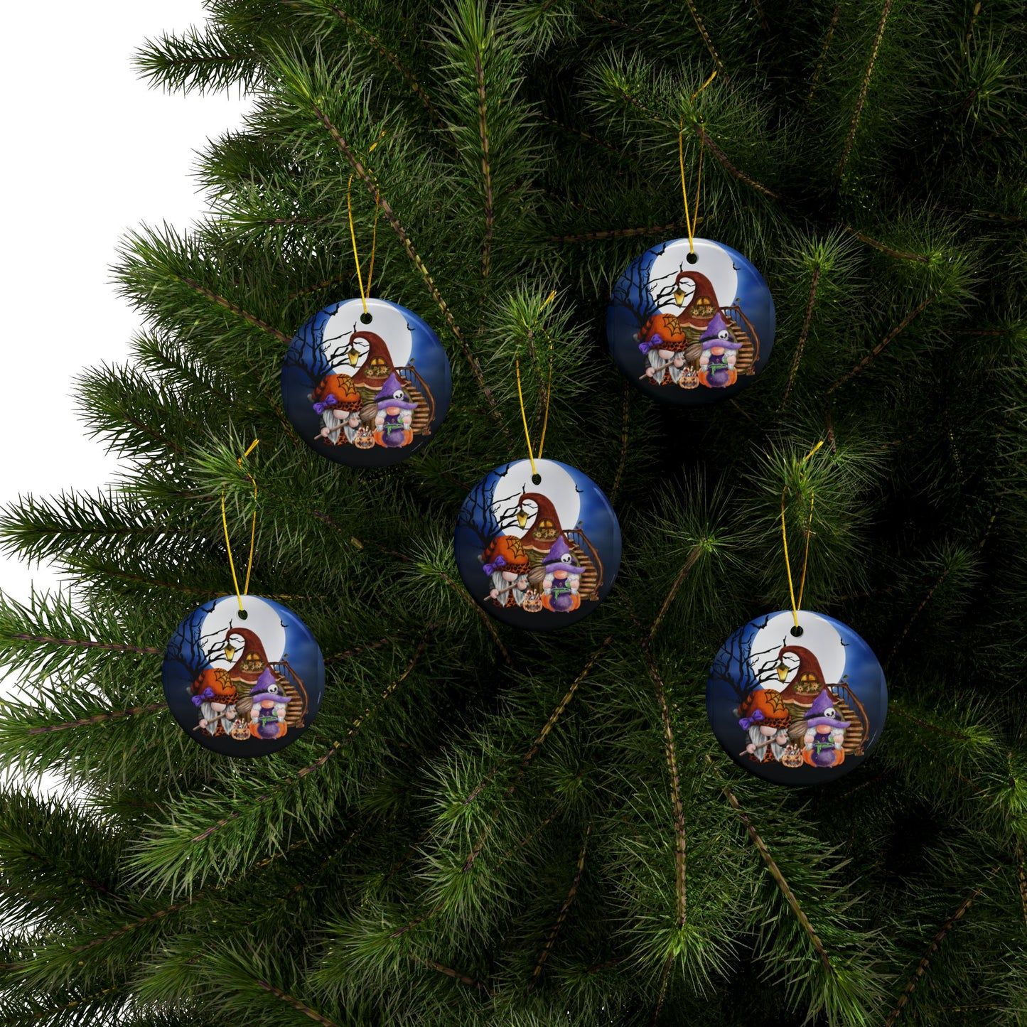 Witchy Gnomes | Heirloom Ceramic Ornament (1pc, 3pcs, 5pcs, 10pcs)