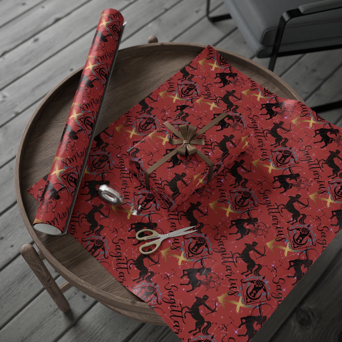 Sagittarius | Red | Zodiac Birthday Wrapping Papers