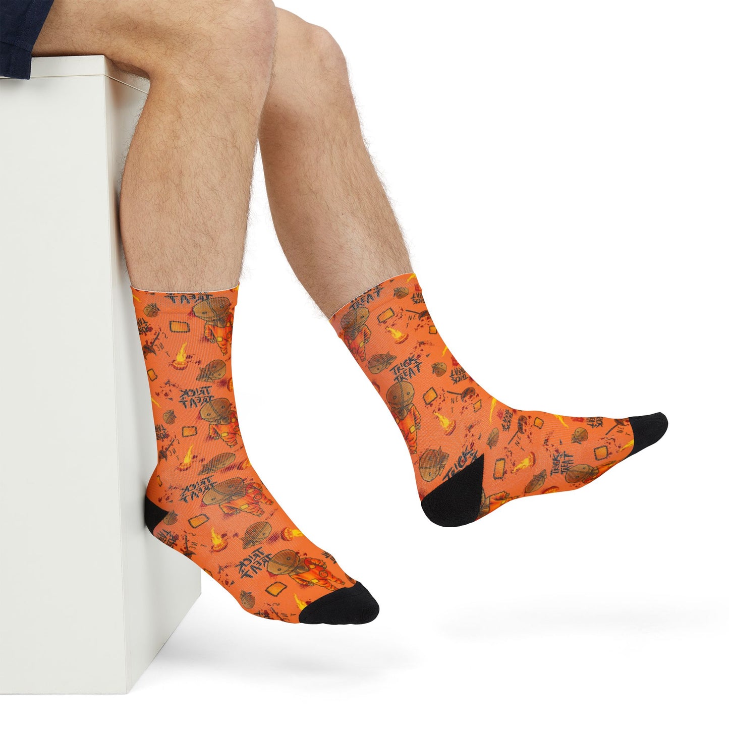 Horror Socks | Pumpkin Treats | Recycled Poly Socks | Cozy and Scary
