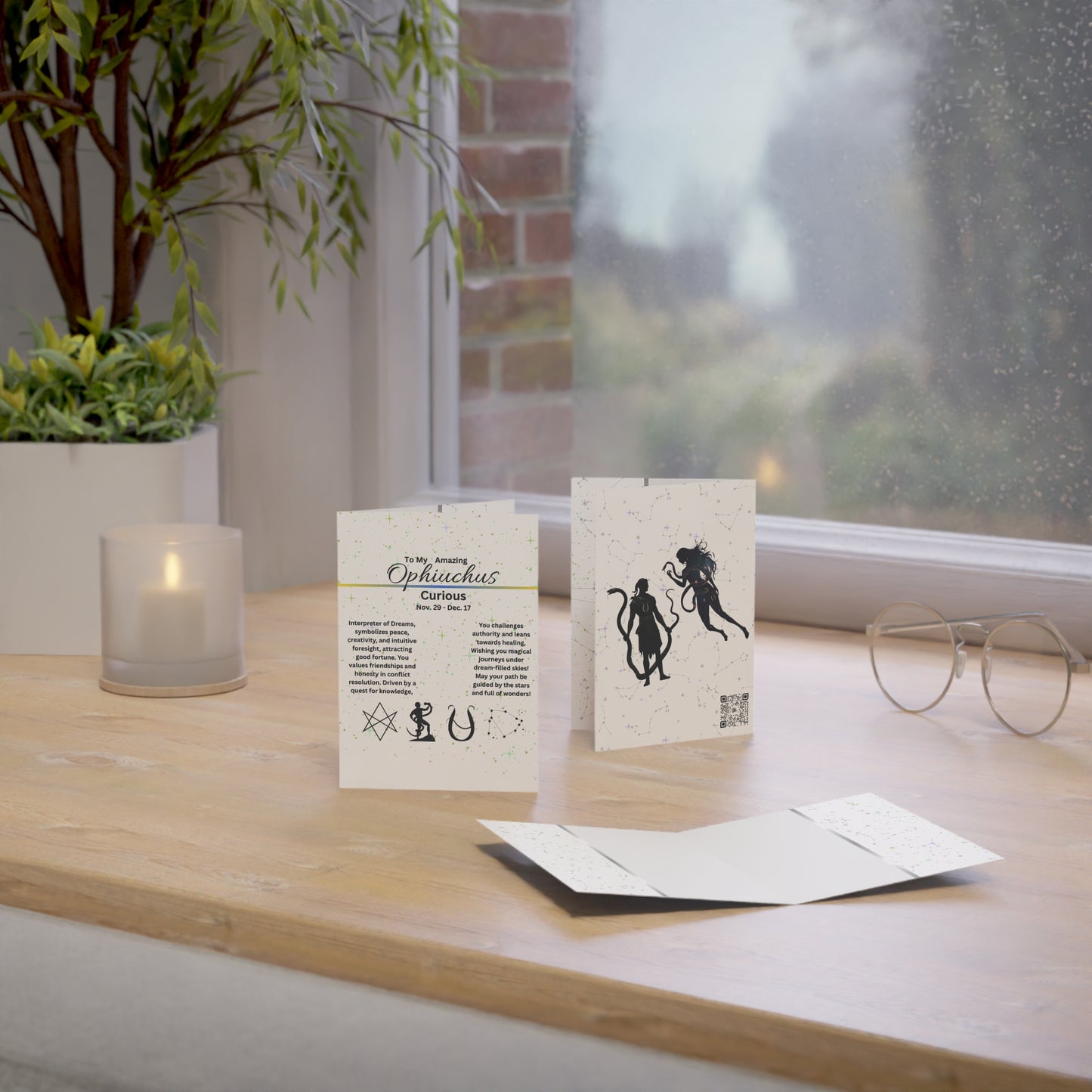 Ophiuchus Birthday Card — Vibrant Astrology Greeting for Fans