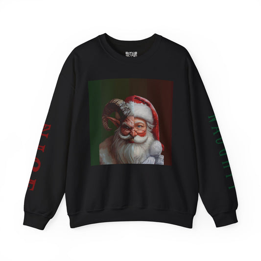 Krampus vs Santa Unisex Sweatshirt- Naughty or Nice Cozy Ugly Holiday Sweater