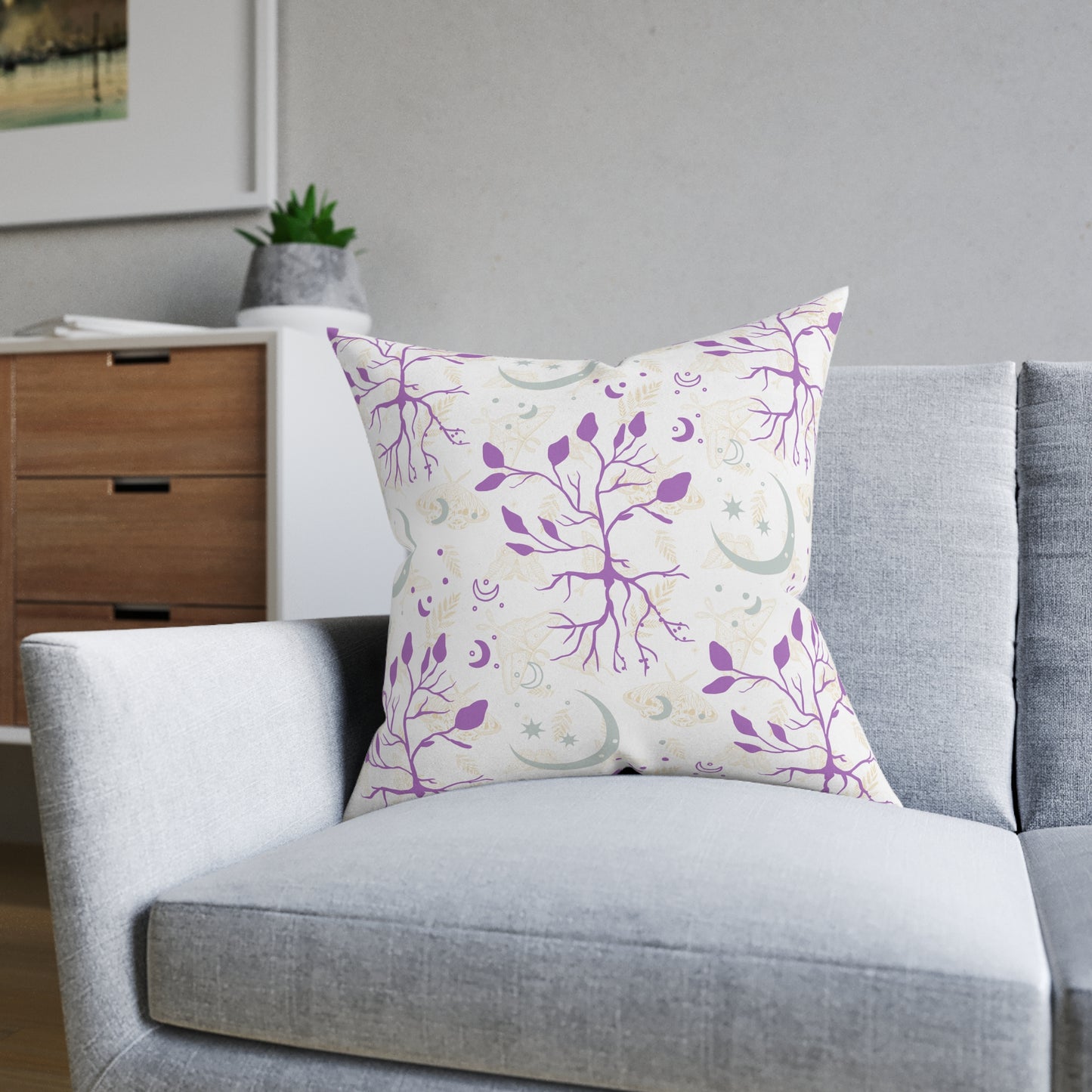 Moon Roots (Mystic Purple) Decorative Pillow | 3 sizes