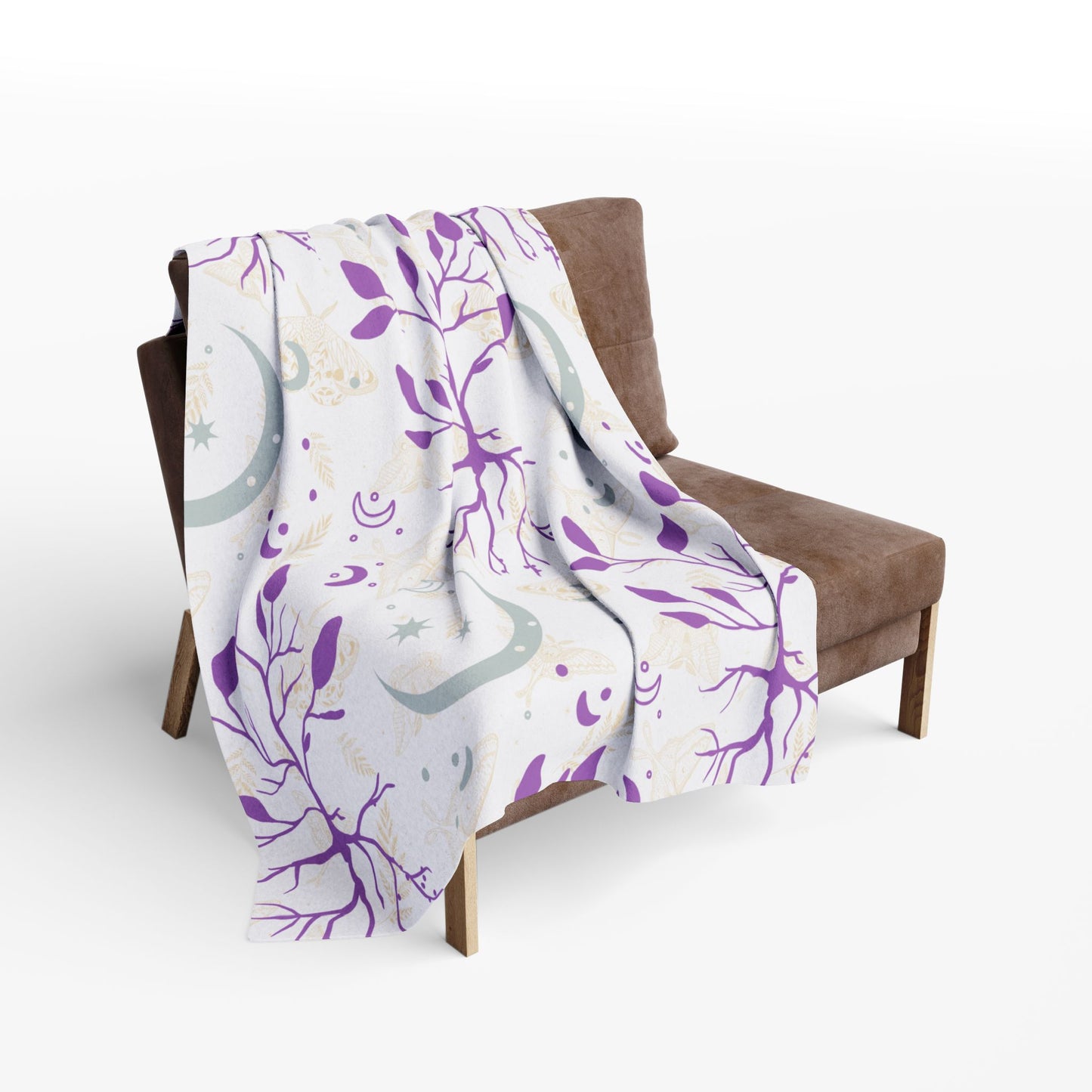Moon Roots (Purple) | Witchy Home Decor | Microfiber Blanket (Two Sided)