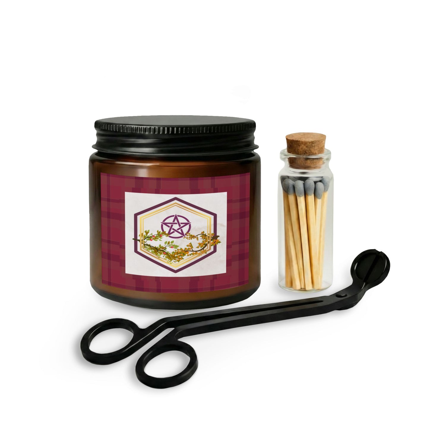 Gratitude | Fall Equinox | Thanks to Autumn Bounty Soy Candle Set | Matches and Wick Trimmer