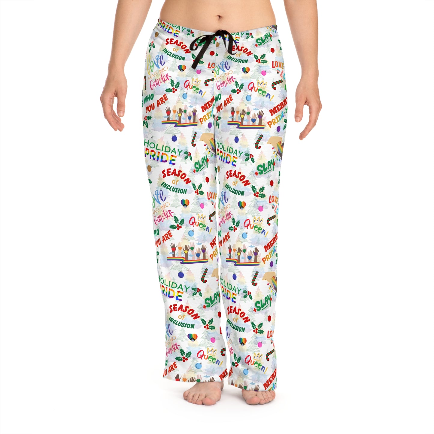 Holiday Pride Pajama Pants | LGBTQ+ Festive Sleepwear (Feminine)