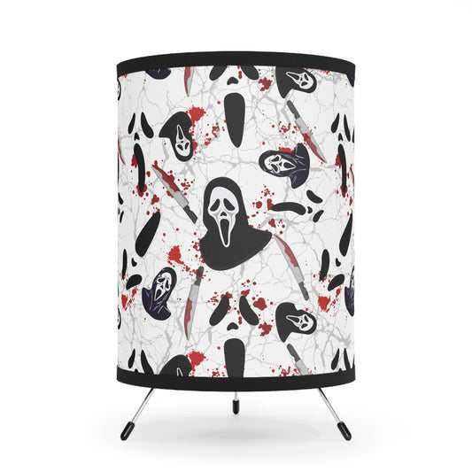 Gothic Tripod Lamp with High-Res Horror Shade | Cozy Lighting for Living?