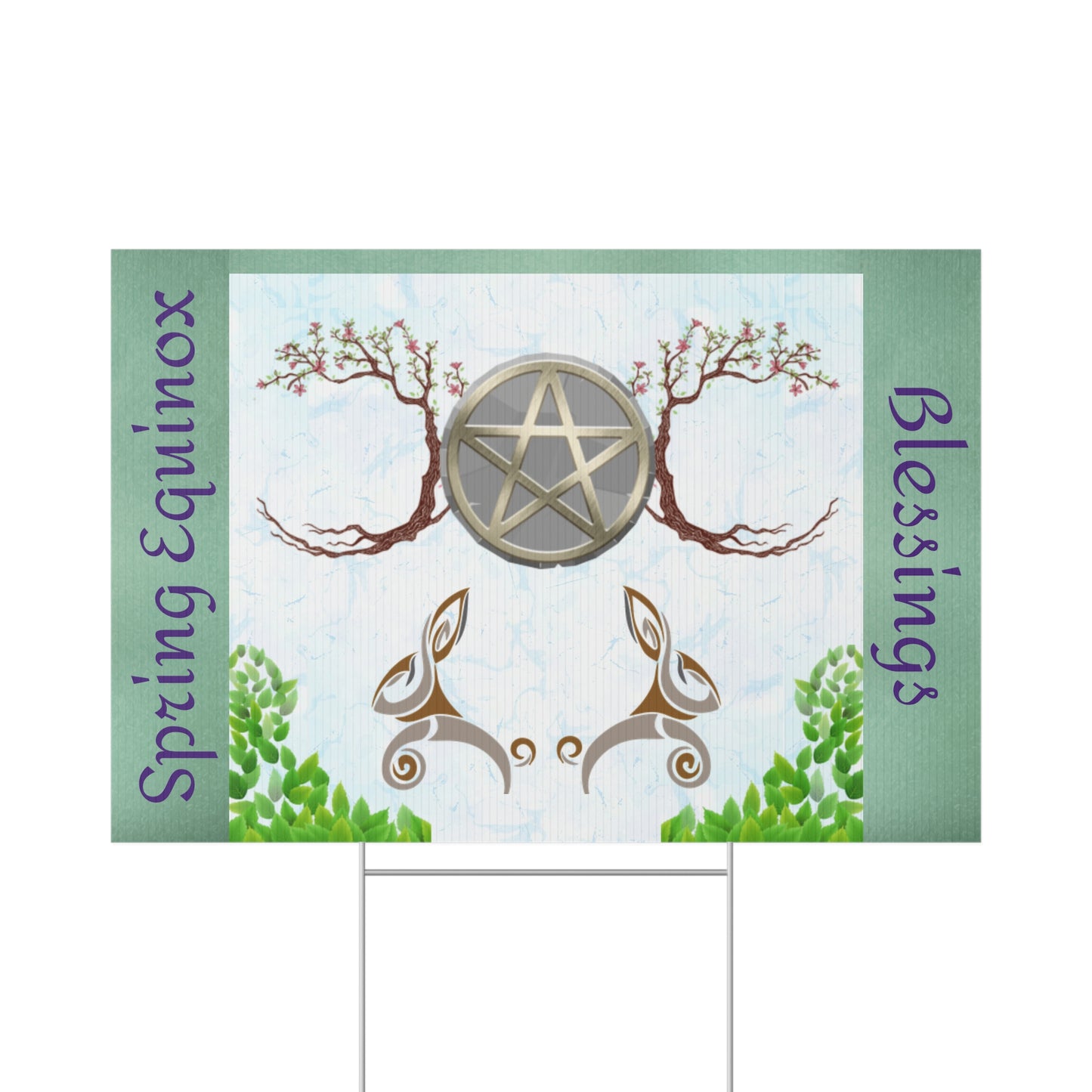 Spring Equinox Blessings | Lawn Sign Garden Decor