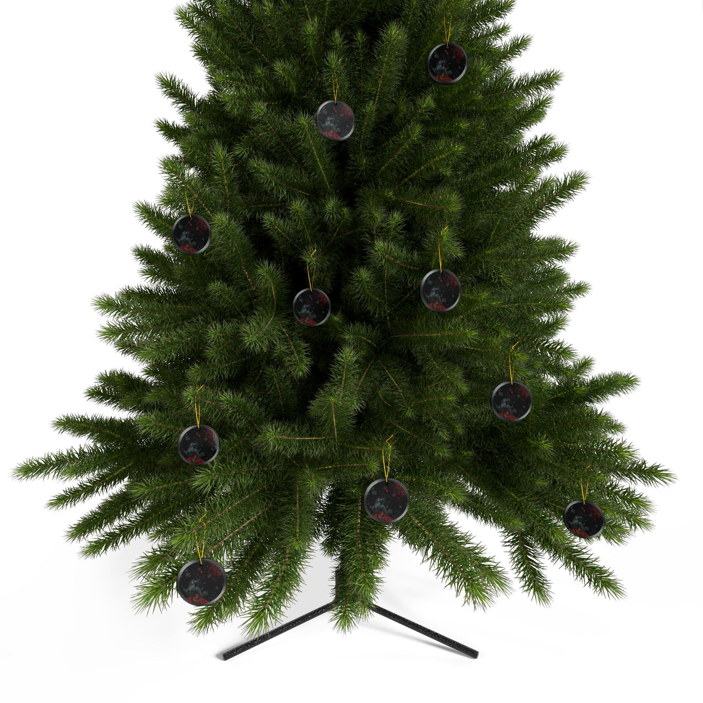 Black Feather / Red | Heirloom Ceramic Ornaments (1pc, 3pc, 5pc, 10pc)