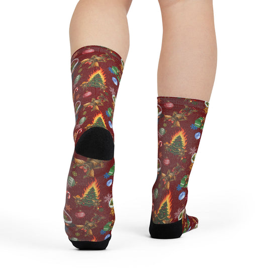 Horror Socks | Twisted Laffy XMas| Recycled Poly Socks | Cozy and Scary